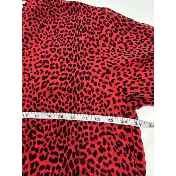 NWT MICHAEL Michael Kors MM29320 Animal Print Sheer Shirt Dress Button Front Med - Picture 7 of 10